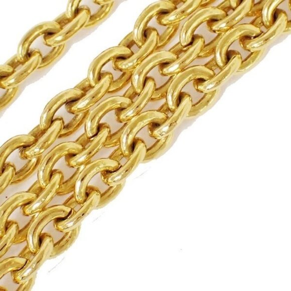 CHANEL Triple CC Chain Pendant Necklace 94A Gold Accessory Vinatge 636RJ025 - Picture 5 of 9